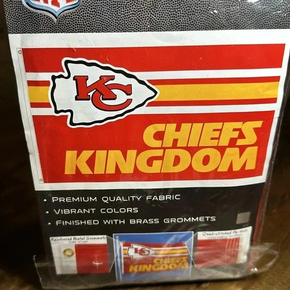 NWT NFL Kansas City Chiefs Chiefs Kingdom Premium Flag/Banner 3x5 - Picture 4 of 5